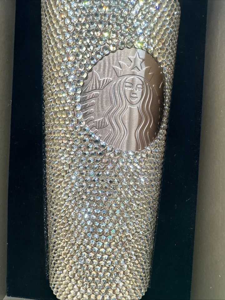 Rare Brand New Starbucks Tumbler Champagne Gold Rhinestones Cup 16oz - Image 3 of 4