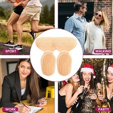 Silicone T  Shape Heel Grips Pads Non  Slip Cushions for Loose Shoes 1 Pair Beige