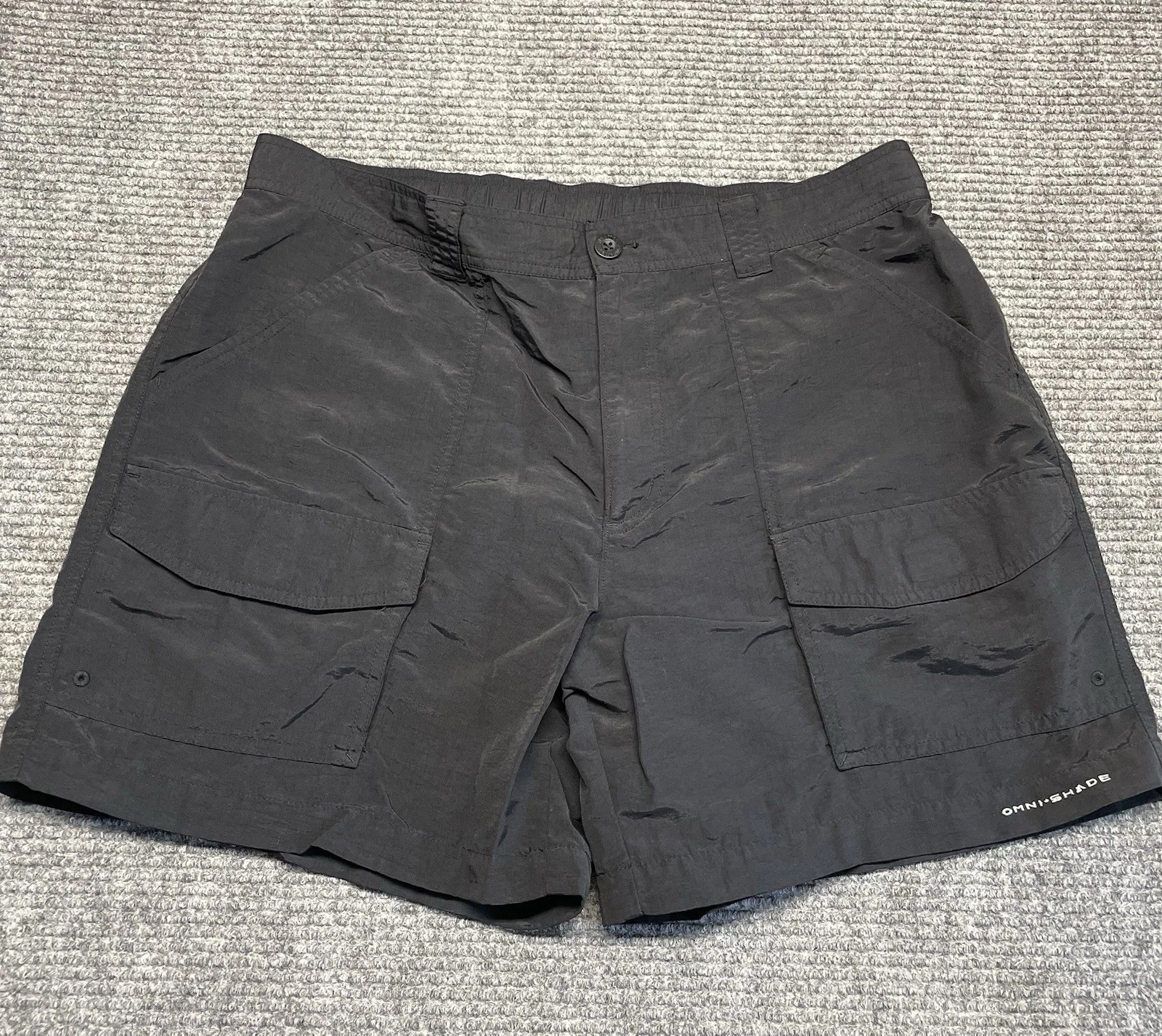 Columbia PFG Permit II Black Fishing Shorts Men Size 38 Quick Dry UPF Protection
