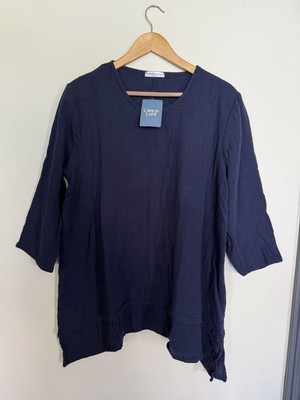 NWT Cotton Lani Navy Women's Tunic navy blue made in USA   Cotton size M