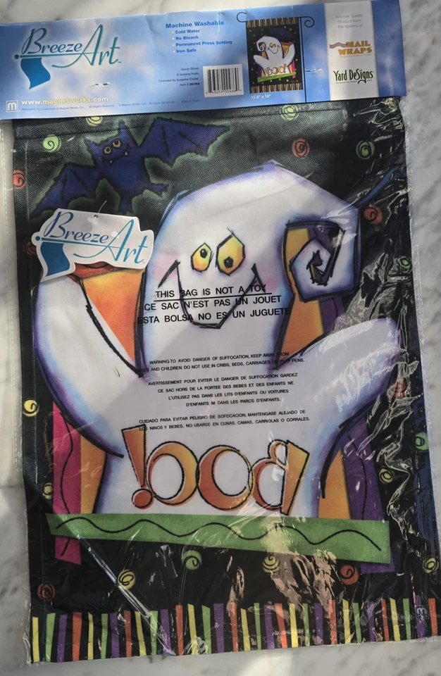 Breeze Art Premium Garden/Porch Flag 12.5" x 18" Halloween Ghost NEW In Package - Image 2 of 3