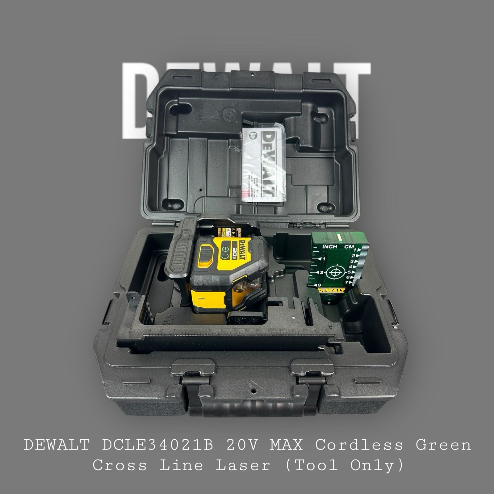 DEWALT DCLE34021B 20V MAX Cordless Green Cross Line Laser (Tool Only)