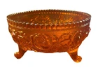 Vintage Imperial Marigold Iridescent Carnival Glass 3 Footed Rose Bowl Vintage