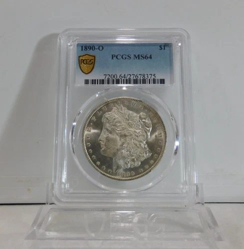 GOLD SHIELD!  1890-O  MORGAN Silver Dollar, PCGS MS-64!