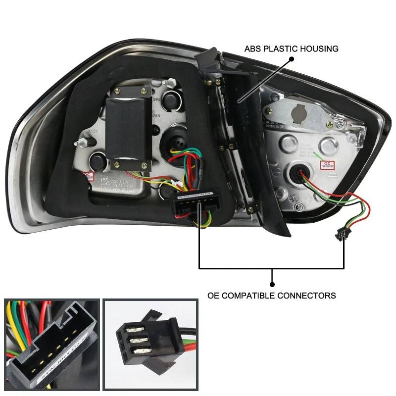 Fits 2006-2008 BMW E90 3 Series 325i 4Dr Sedan Smoke LED Tail Lights Brake Lamps Foto 4 de 4