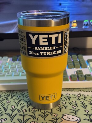 YETI 30oz Alpine Yellow Insulated Rambler Tumbler ~ Rare Limited Edition Color