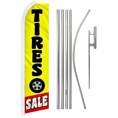 Tires Sale Swooper Flutter Feather Advertising Flag Kit Venta de Llantas