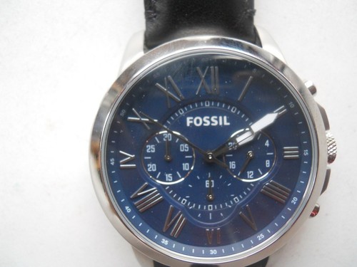 Fossil men's chronograph black leather 