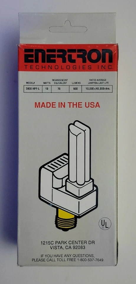 Enertron 13 Watt Compact Fluorescent Quad Adapter & Lamp. - Image 3 of 4