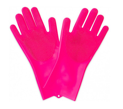 Muc Off Deep Scrubber Gloves Handschuhe Silikon wasserdicht pink Gr. M