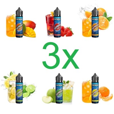 3 x Refresh Gazoz Aroma je 5ml (15ml) Flavour für 180ml E-Zigaretten E-Liquid