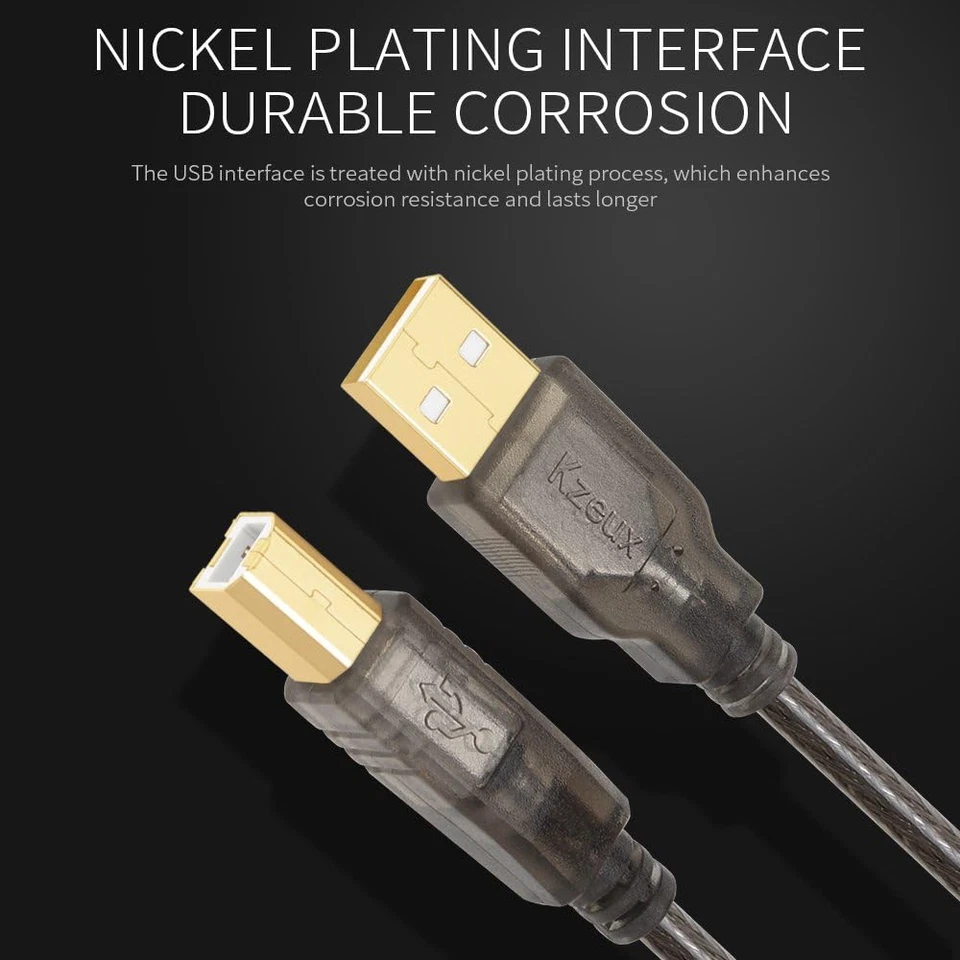 Printer USB Cable 20 Feet USB 2.0 Type a Male to B Male Cord for HP, Canon, Epso - Image 3 of 4