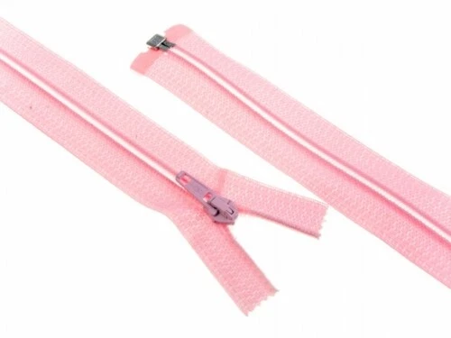 VETEMENTS Minerva Nylon Open End Coat Zips Pale Pink 75 cm each