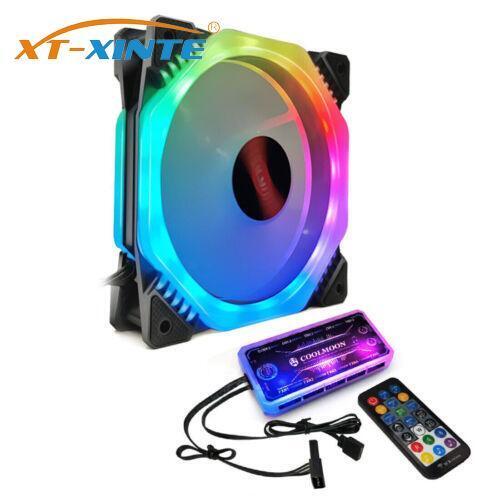 COOLMOON ARK2 120mm Adjust RGB Computer Case PC Cooling Fan with IR Controller