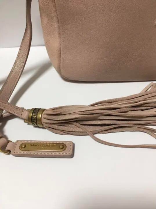 Borsa a tracolla SAINT LAURENT Lou fotocamera pelle beige rosa chiaro nappa GIAPPONE