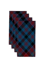 100% Milliken Polyester Winter Plaid Blue 18" x 18" Napkins 1 Dozen