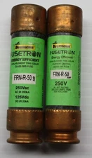 Lot of 2 EATON Bussman Time Delay 50 AMP 250 VAC Fuse FRN-R