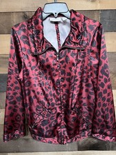 WEEKENDS BY CHICO'S ANIMAL PRINT ZIPPER JACKET SILKY FABRIC SIZE 1