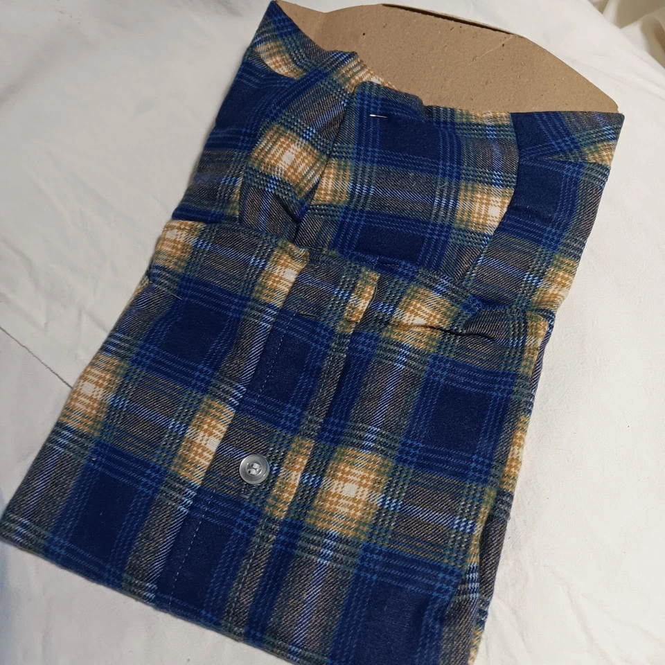 CAMISA HIPPY A CUADROS AZUL SOMBRA FRANELA ELY AÑOS 70 VINTAGE NIÑOS 3T Foto 3 de 4