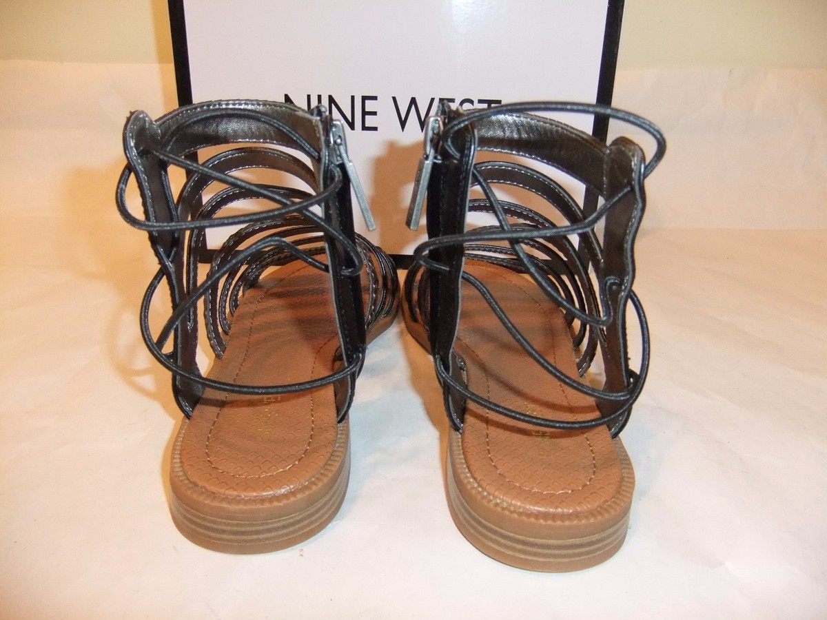 Sandales Gladiateur Noir Nine West Xema - Taille 7.5 US - Neuves Dans Boîte