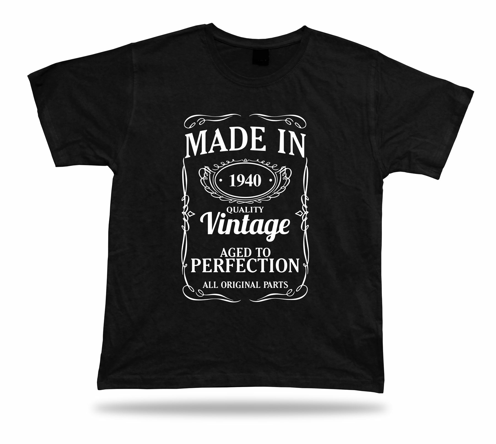 Printed T shirt tee Made in 1940 happy birthday present gift idea unisex