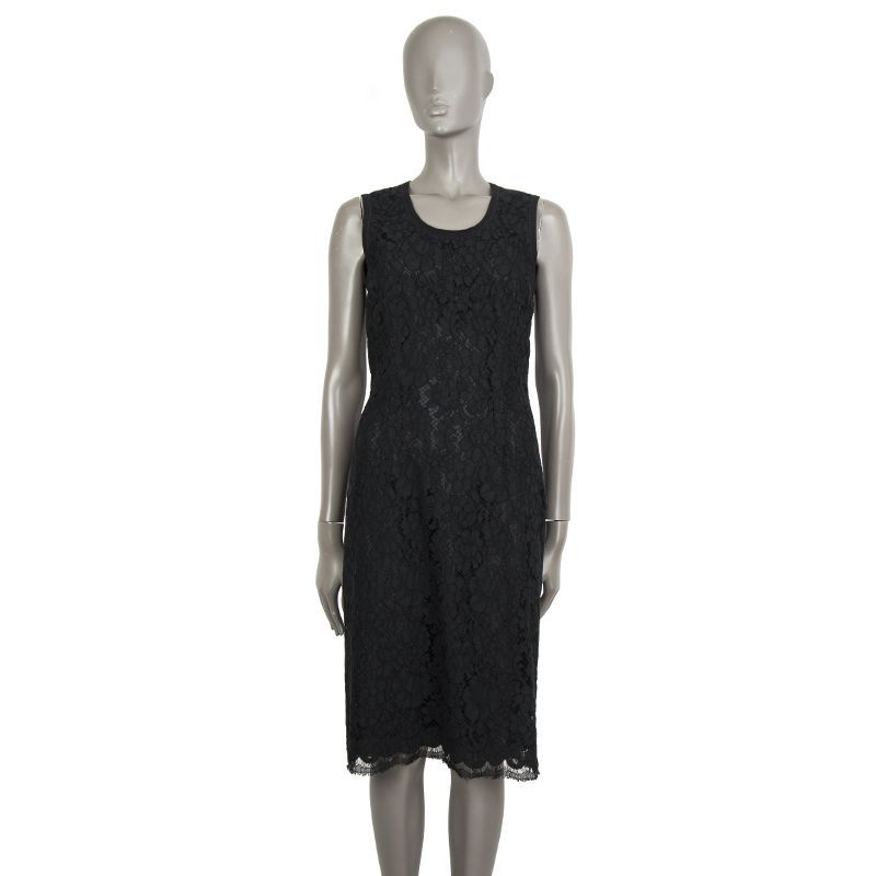 レトロハッピ 56513 auth PRADA black cotton LACE Sleeveless Sheath Dress 42 M | eBay