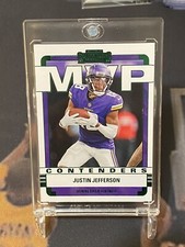 2022 Panini Contenders Justin Jefferson Green MVP Contenders No. MVP-JJE Vikings