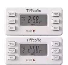 TiFFCOFiO Indoor 15A/1875W Digital Light Programmable Outlet Timer 2 Prong Plug