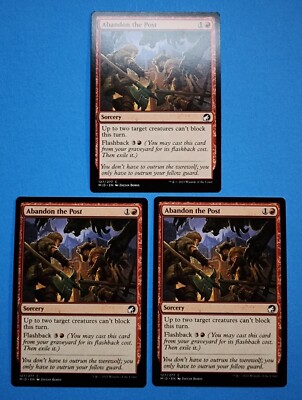 post mtg card 3x Abandon the Post Innistrad Midnight Hunt Mtg Magic Card Sorcery Mountain  127