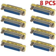 8x 25 Pin D-SUB DB25 Female to Female Mini Gender Changer Coupler Gold Plated