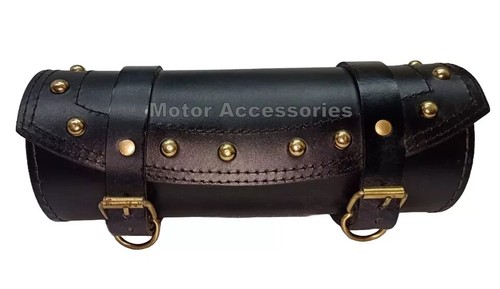 Rouleau à Outils En Cuir Pour Moto - Sac XXL Chopper Harley - Cuir - 30x18x11 Cm - Neuf - Garantie 3 Mois
