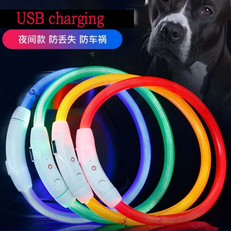 Flashing dog top collars ebay
