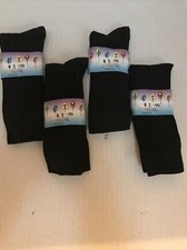 4 Pair Tip Top Black Dress Socks Boys or Girls Size 6-8 APO-118-6 