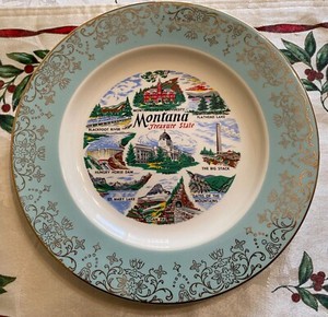 Vintage Souvenir Montana Hanging Plate 