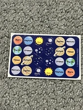 Vintage Smile Makers Sticker Squares Space And Planets 1 Square