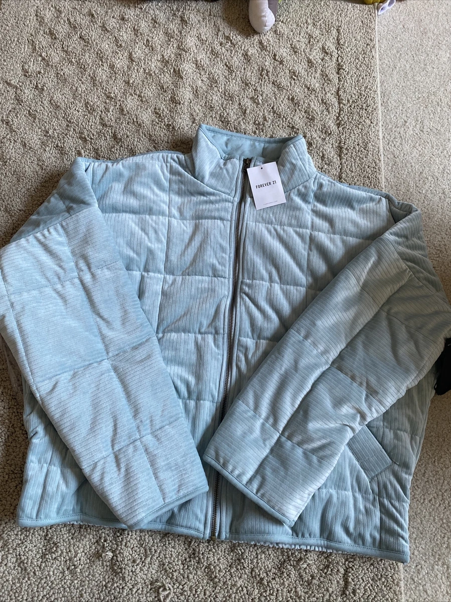Forever 21 Mint Corduroy Puffer Jacket Size Small eBay