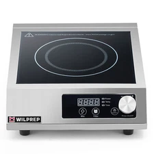 WILPREP Commercial Countertop Induction Range Portable 1800W Induction Cooktop