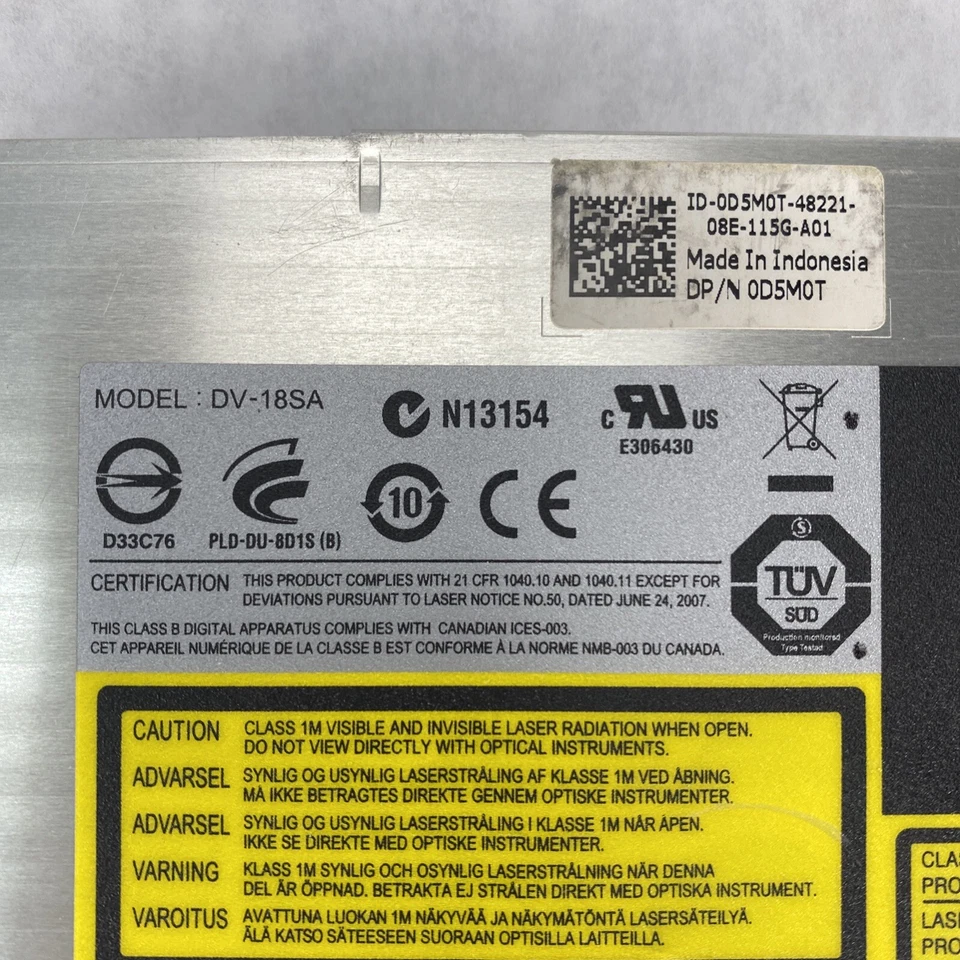 Dell 0D5M0T 8X SATA DVD-ROM Drive DV-18SA for Latitude E6400 E6510 - Image 3 of 4