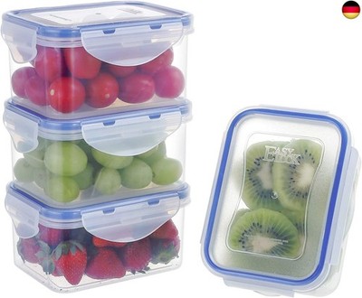 EASYLOCK 4PACK Kleine Dosen mit Deckel Plastik, Gefrierdosen 500ML, Meal Prep
