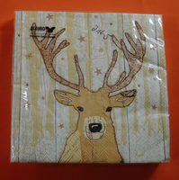 20 Servietten Hirsch Angebot Stewo 1 Packung Ovp Tier Weihnachten Sterne Schrif