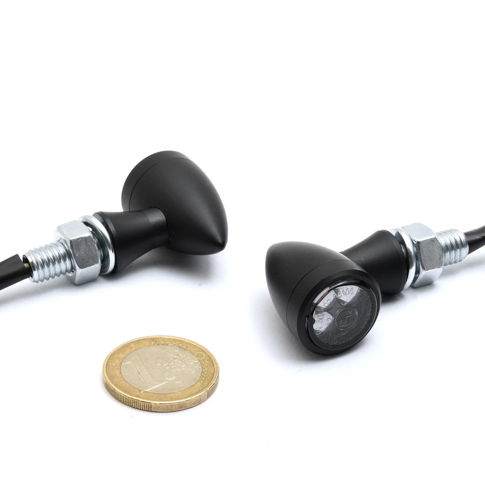 3in1 Micro Bullet LED Blinker Rück-/Bremslicht Kombi Mini, schwarz ECE f. Harley - Bild 4 von 4