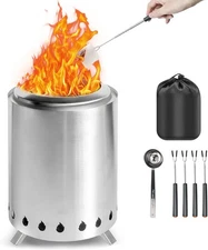 Tabletop Fire Pit Outdoor, Wood Pellet Table Top Firepit, 7 Inch Mini silvery 