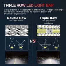 22" LED Light Bar DakRide Triple Row 390W Flood Spot Combo Beam Off Road -