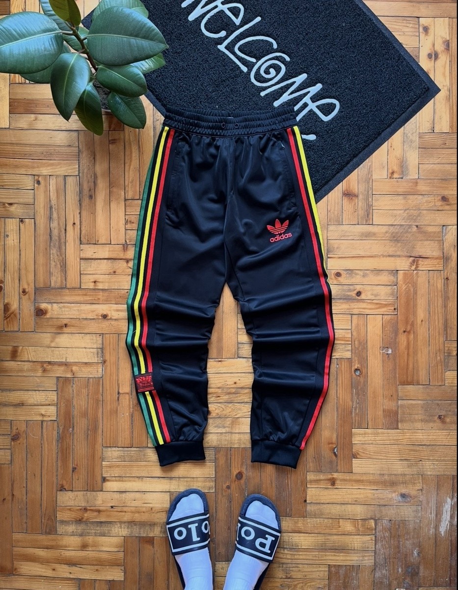 Adidas Rasta Chile 20 Striped Bob Marley Jamaica Track Pants Size