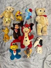 RARE Vintage Plush Toy LOT 10 Stuffed Animals Bears Dumbo Monkey Woody 70s