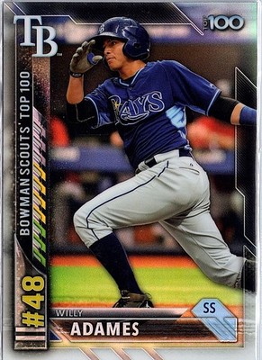 2016 Bowman #BTP-48 Willy Adames Bowman Scouts' Top 100 Refractor Tampa Bay Rays