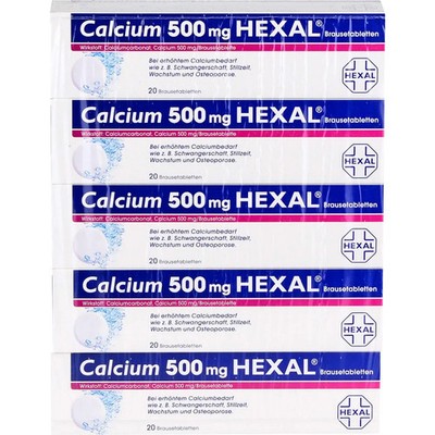 CALCIUM 500 HEXAL Brausetabletten 100 St PZN 07383926