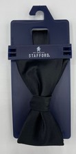 Stafford Men's 100 Polyester Bow Tie  BLACK  Solid Pattern  NEW MSRP: 34.