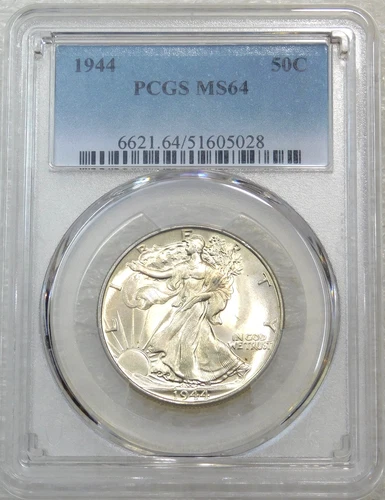 1944 Walking Liberty Half Dollar PCGS MS64 Frosty Just Graded New Holder #CB6N