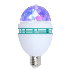 Bombillas LED E26 giratorias de colores para fiestas, luces de escenario cristal